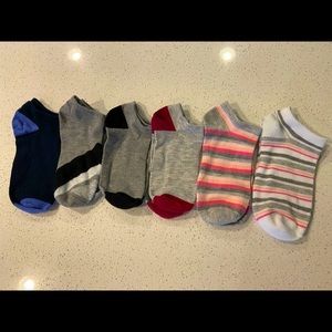 Six pair of fun ankle socks